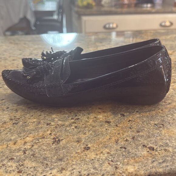 Stuart Weitzman Patent leather Tassel‎ Loafer size 7 Black - Picture 4 of 15